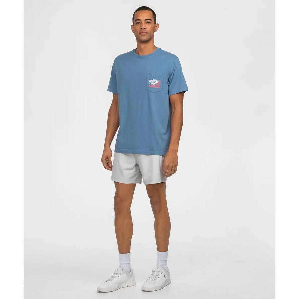 NEW SOUTHERN SHIRT COMPANY attaboy short sleeve tee in blue